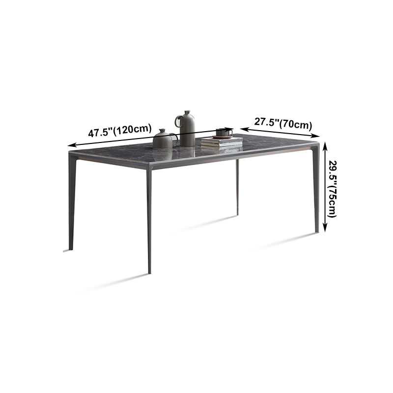 Simple Style Sintered Stone Table 4 Legs Aluminum Base Rectangle Table for Home