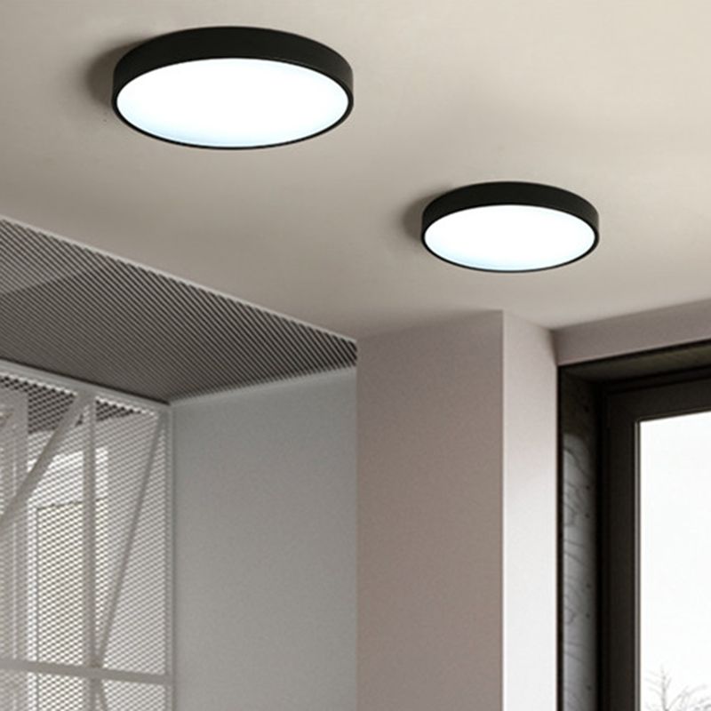 Plafonnier LED mince de forme ronde macaron, Style Simple et moderne en fer, 1 lumière encastrée pour chambre à coucher
