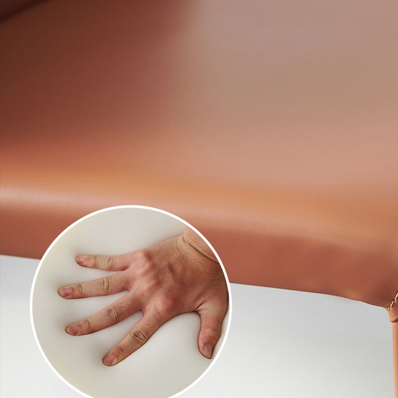 Modern Style Leather Side Chair Armless Metal Side Chair for Home Use