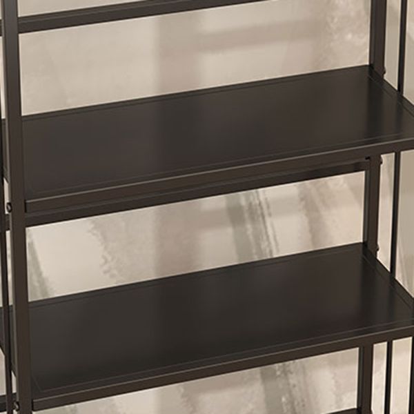 Contemporary Metal Bookshelf Black Etagere Shelf Bookcase for Study Room