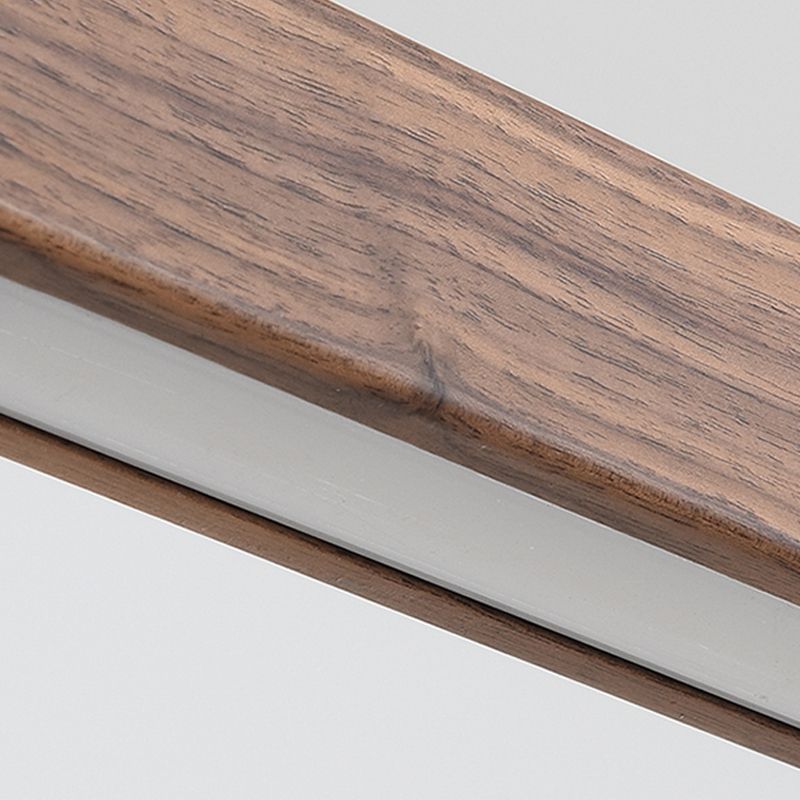 Zeitgenössische Insel Leichtes lineares Holz 1 helle Inselpendelleuchte für Küche