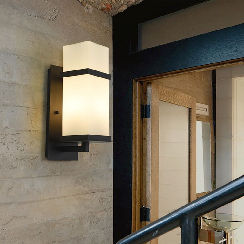 Contemporary Wall Sconce Glass Outdoor Wall Light Fixture for Courtyard