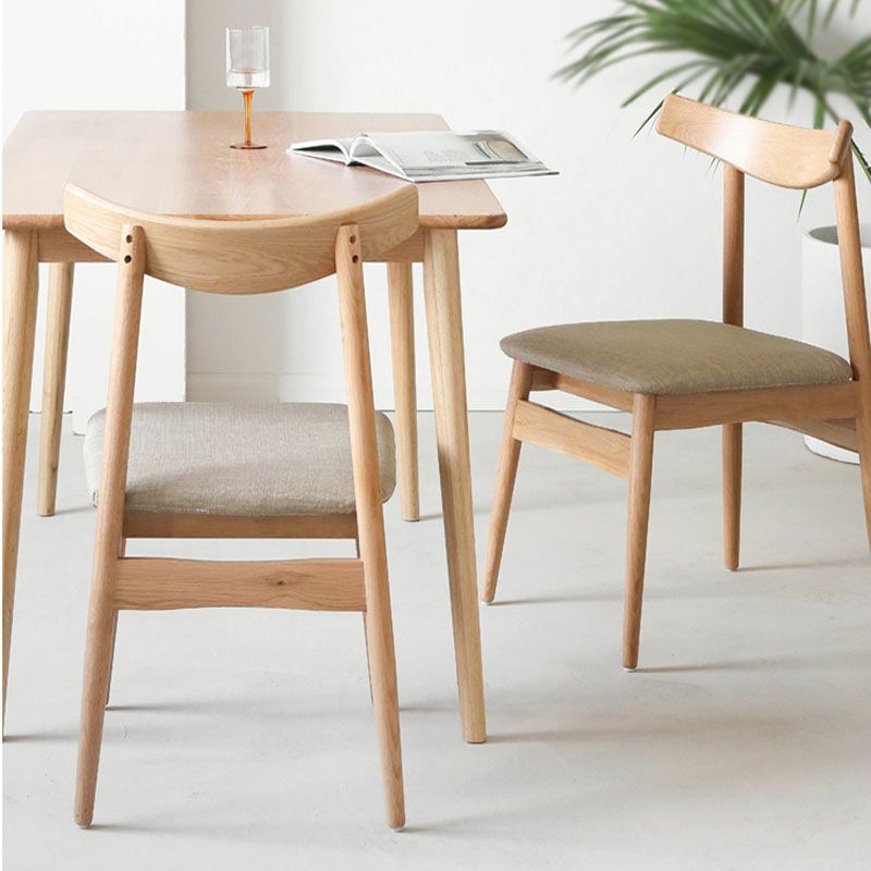 Sillas con respaldo abierto de estilo moderno, silla sin brazos con patas de madera para cocina