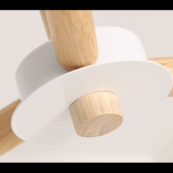 Lampadario molecolare nordico in legno soggiorno luce a sospensione con sfera di vetro opale