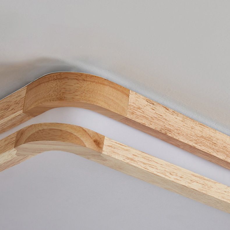 Plafoniere quadrate da incasso con arte del legno per soggiorno