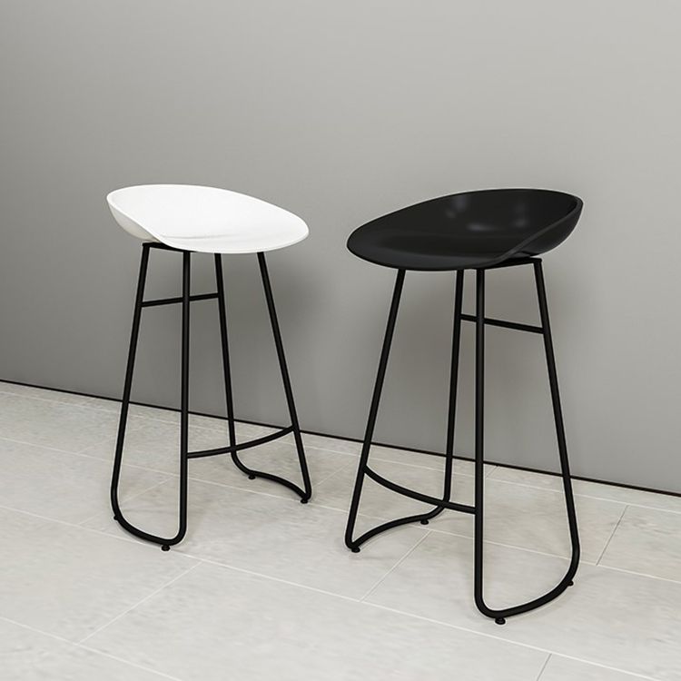 Industrial Armless Backrest Counter Stool Iron Cafe Bar Stool with Acrylic Seat and Pedal