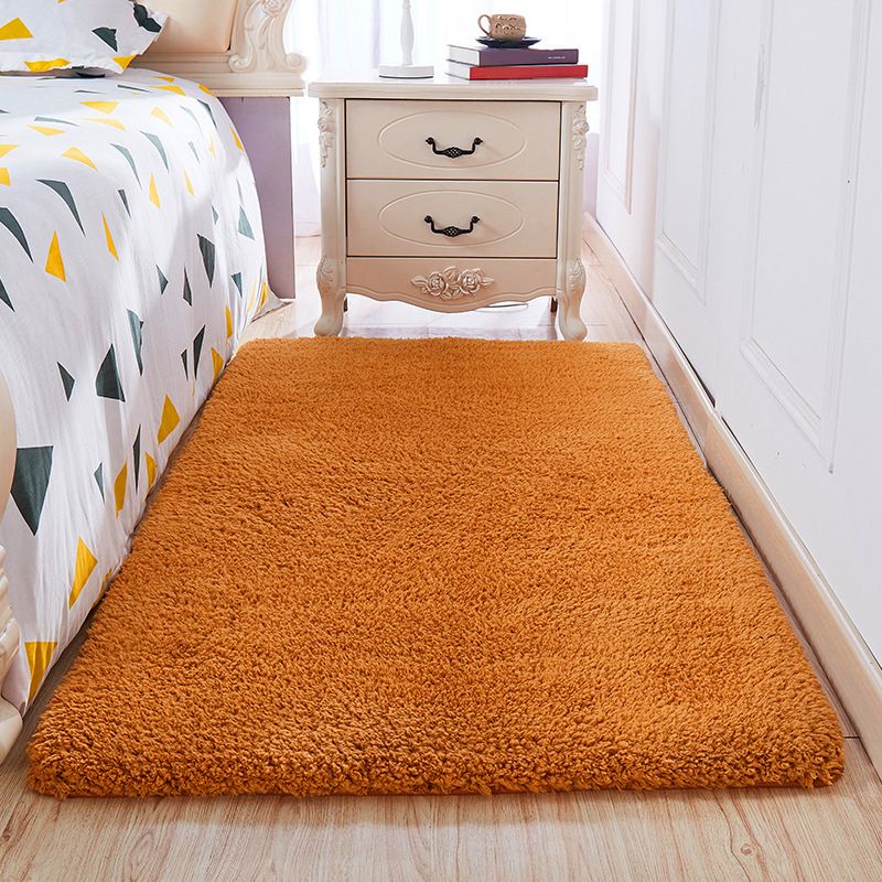 Casual Room Rug Multi-Color Solid Color Area Carpet Cotton Non-Slip Backing Washable Easy Care Rug