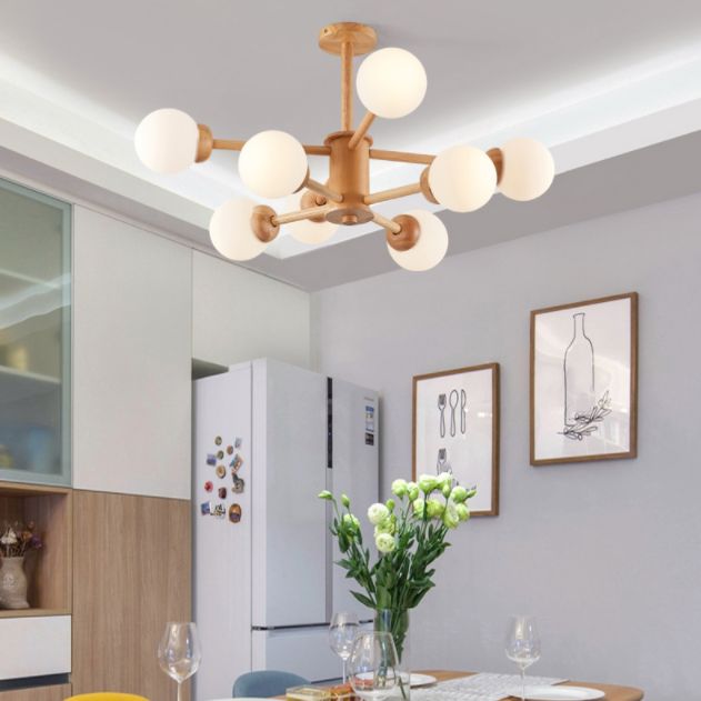 Lámparas de lámpara de lámpara de globo modernas lámparas colgantes colgantes de múltiples cabezas con sombra de vidrio