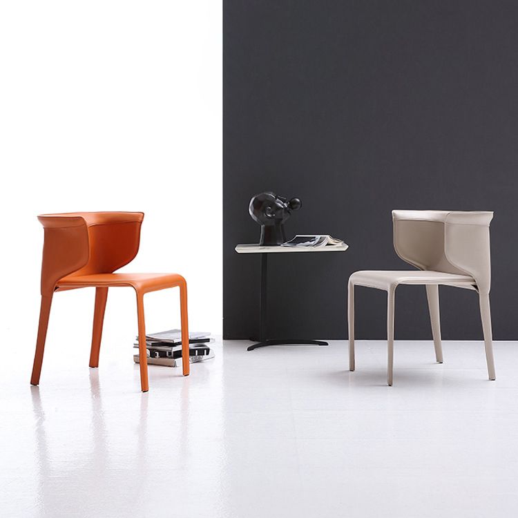 Silla de comedor estilo Wingback Home de cuero con acabado mate (juego de 2)