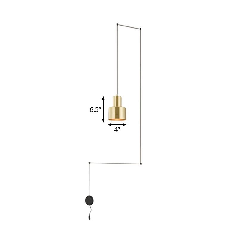 Gold Hand-Grenade Ceiling Pendant Postmodern 1 Head Metal Linear Hanging Lamp for Bedroom