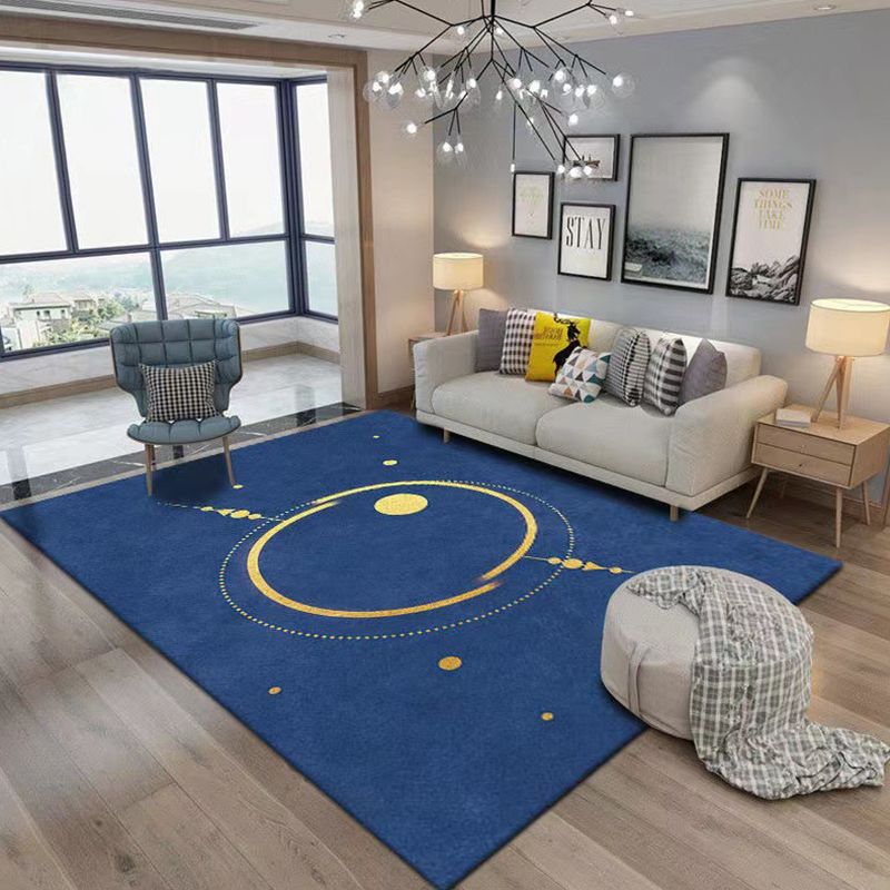 Contemporary Indoor Rug Simple Abstract Pattern Polyester Stain Resistant Area Rug for Living Room