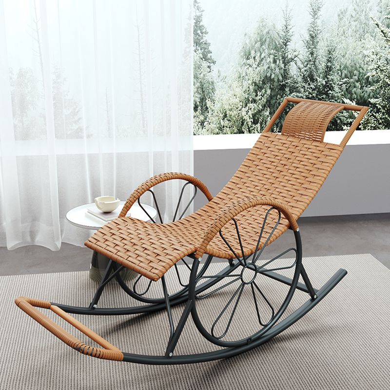 Modern Wicker Rocking Chair Reclining Rocker Chair for Living Room