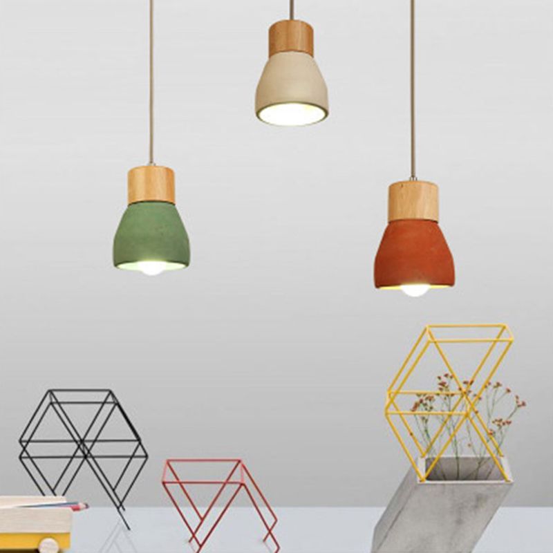 Moderne minimalistische stijl taps toelopende hanglampen 1 lichte hanglamp plafondlicht met cementschaduw