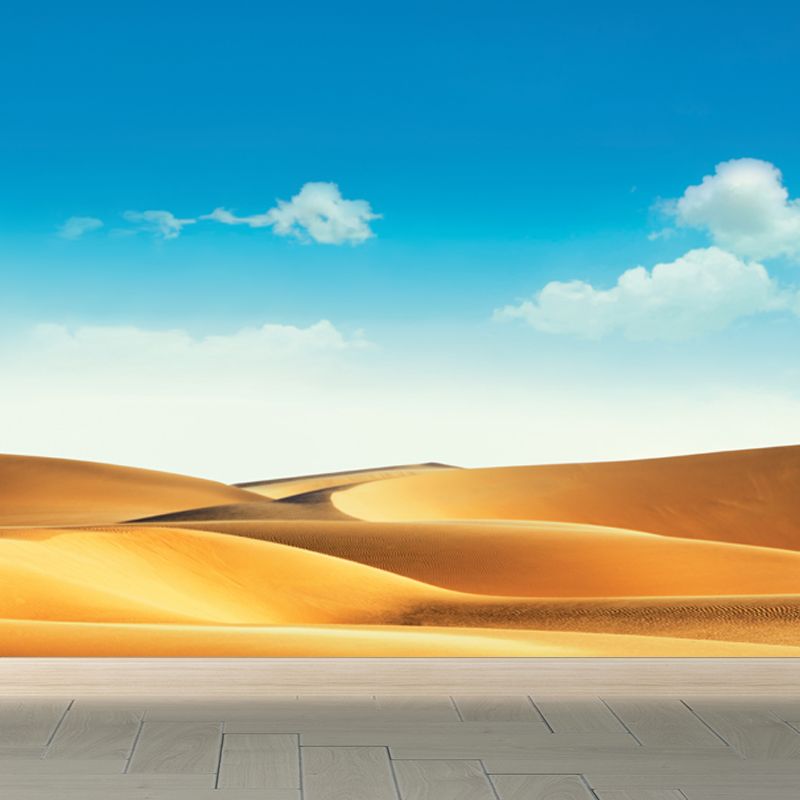Large Desert Wall Mural Decal Modern Splendid Dune and Sky Wall Covering in Blue