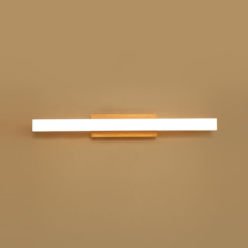Geometry Shape Wall Light Modern Style Wood 1 Light Sconce Lamp for Bathroom