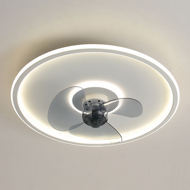 Round Shape Metal Ceiling Fans Modern Style Single Light Ceiling Lamp