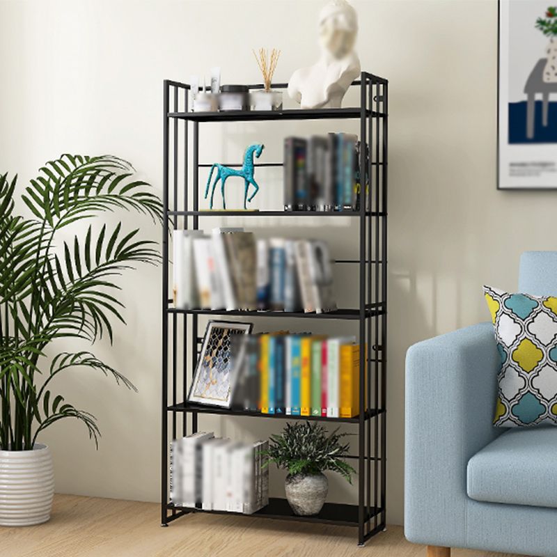 Modern Style Metal Bookshelf Vertical Open Shelf Bookcase for Study Room