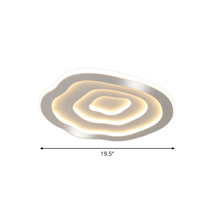 Concentric Acrylic Flush Ceiling Light Modern White Finish LED Flush Mount Lighting