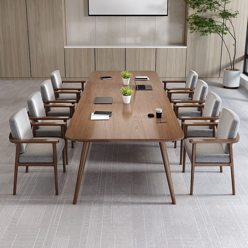 Pine Wood Top Dining Table Traditional Luxury Rectangle Table with 4 Legs