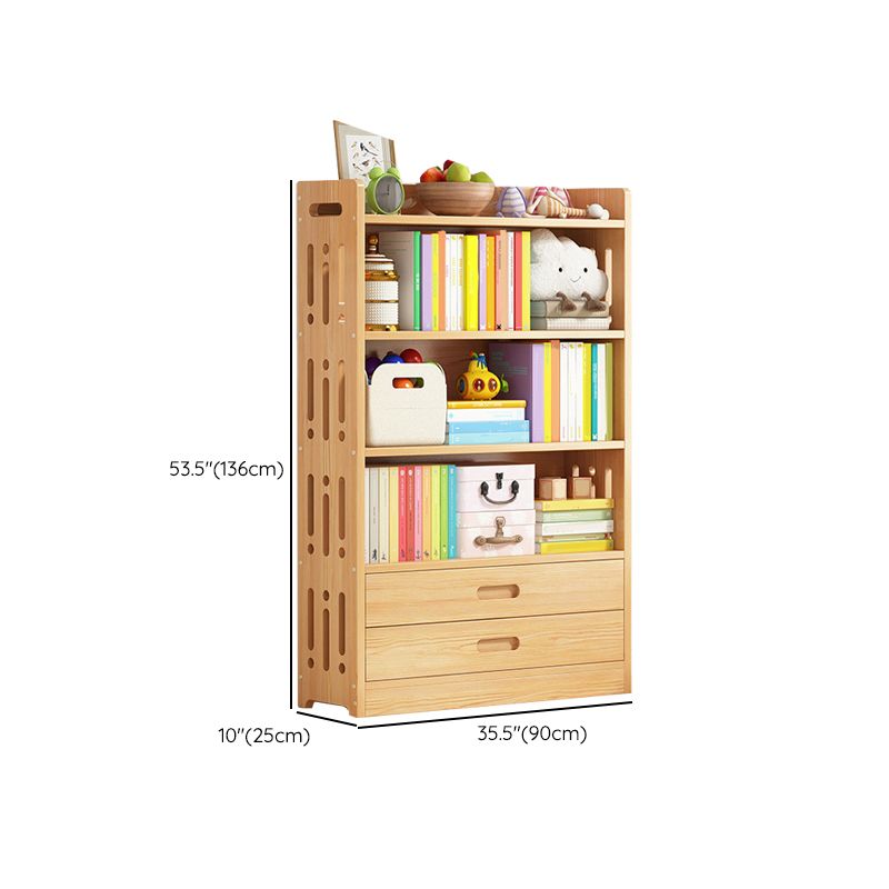 Contemporary Bookshelf Standard Wooden Closed Back Bookcase with Shelves