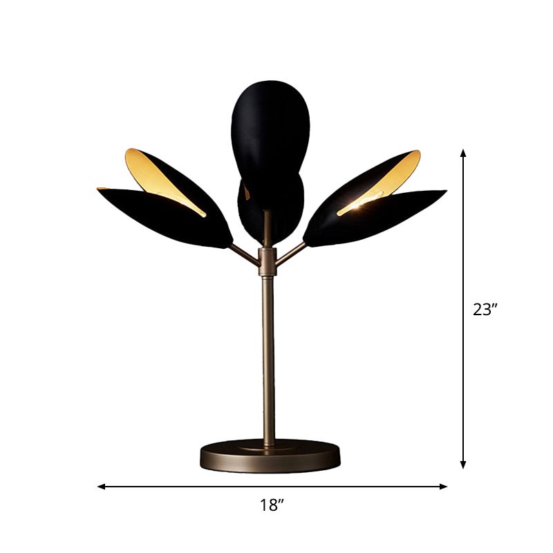 Lampada da comodino con ramo nero e oro Lampada da tavolo contemporanea in ferro a 4 luci per soggiorno