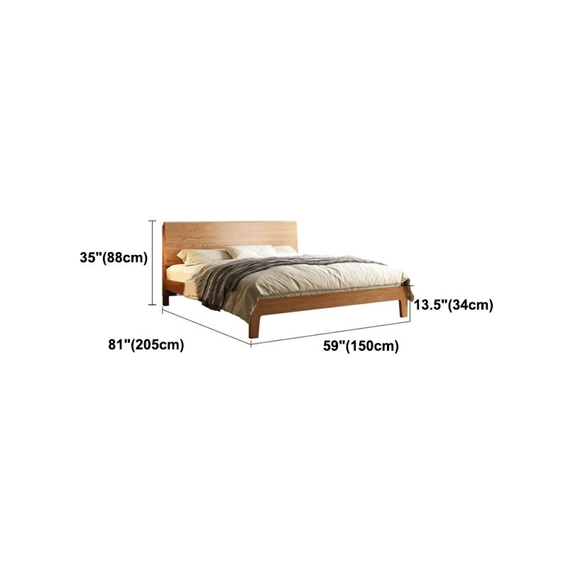 Low Profile Standard Bed Scandinavian Solid Wood Upholstered Bed Set