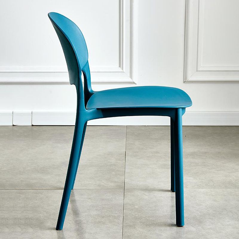 Home Kitchen Dining Armless Chair Open Back Side Plastic Chair