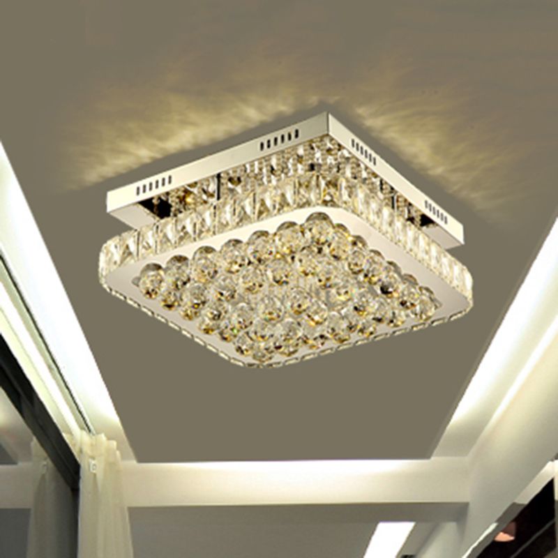 Geometrische semi-inbouwverlichting Minimalistische kristallen gang LED-inbouwarmatuur in roestvrij staal