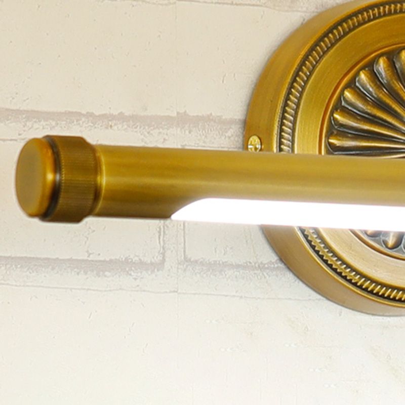 Luces de tocador de pared de luz LED de latón minimalista para el baño de baño de baño