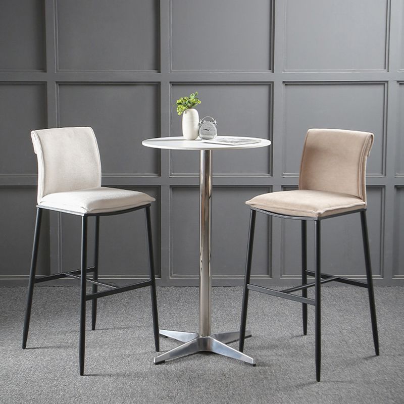 Contemporary Upholstered Counter Stool Low Back Bar Stool with Footrest