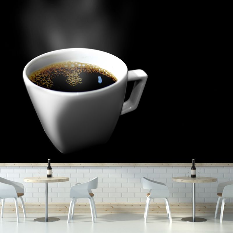 Bitter Coffee Simple Wall Mural for Restaurant Wall Decor, Stain Resistant