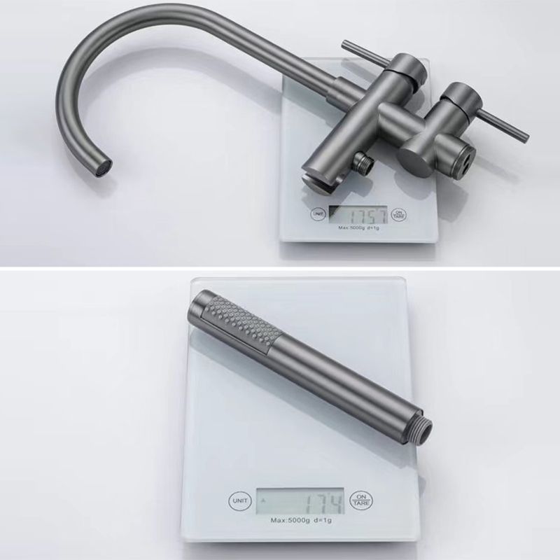 Floor Mounted Copper Freestanding Tub Filler Freestanding High Arc Tub Filler Trim