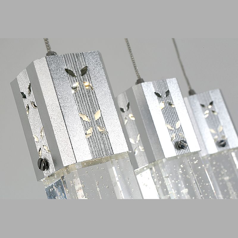 Etched Eiffel Tower Pendant Lamp Creative Minimalist Crystal Chrome Suspension Light