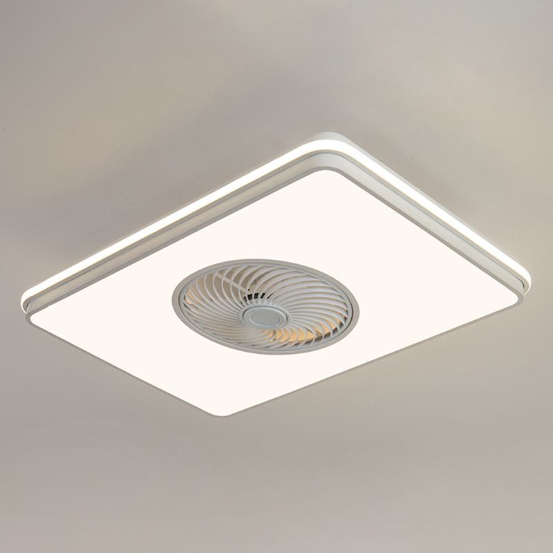 5-Blade Ceiling Fan Metallic Modernism White/Black Fan with Light for Hallway