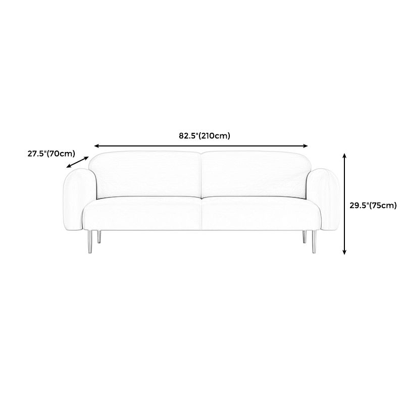 Overgangs moderne strakke achterbank 29.53 "Hoge fluwelen opgerolde armbank voor woonkamer