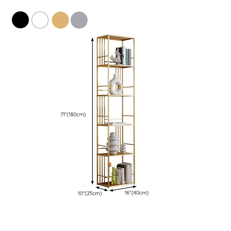 Metal Glam Bookshelf Standard Open Back Bookcase with Shelves