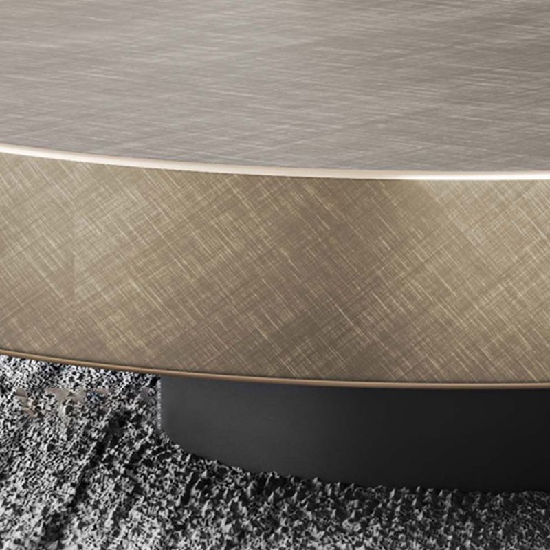 Mid-Century Modern Round Coffee Table Metal Cocktail Table in Distressed Finish