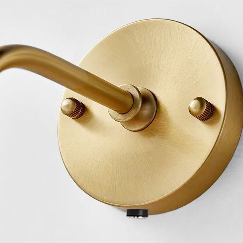 Contemporary Simple Glass Wall Sconce 1 Head Gold Wall Light for Living Room