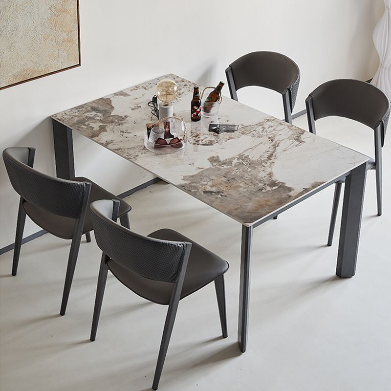 Modern Style Side Chair Open Back Metal Dining Room Chair for Kitchen