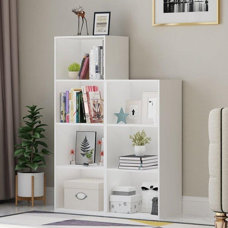 Modern Engineered Wood Bookcase Closed Back Standard Book Shelf for Living Room