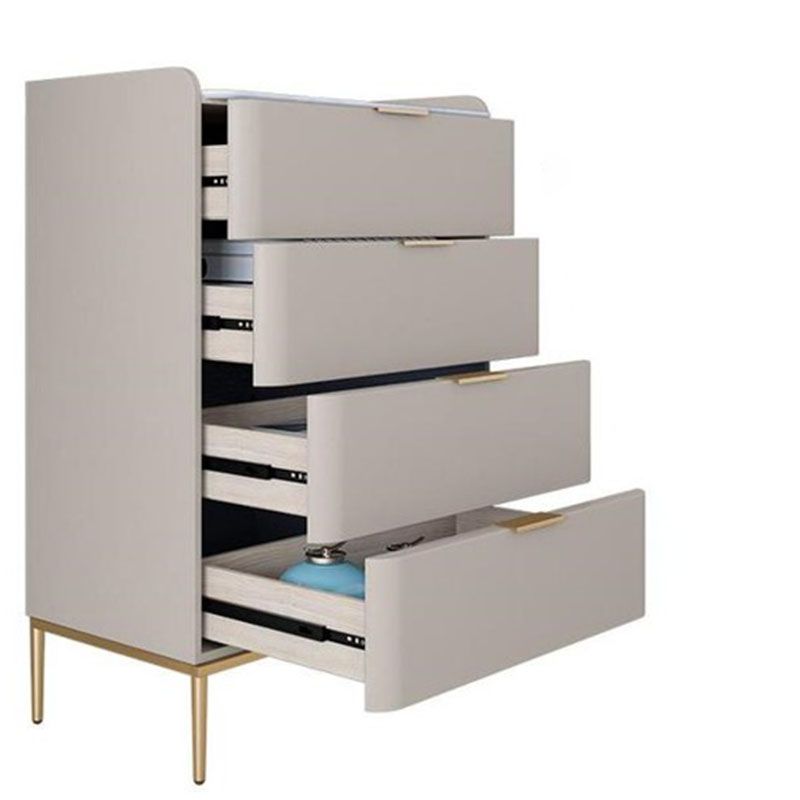 Glam 16"Wide Vertical Storage Chest Stone Bedroom Chest with Drawers