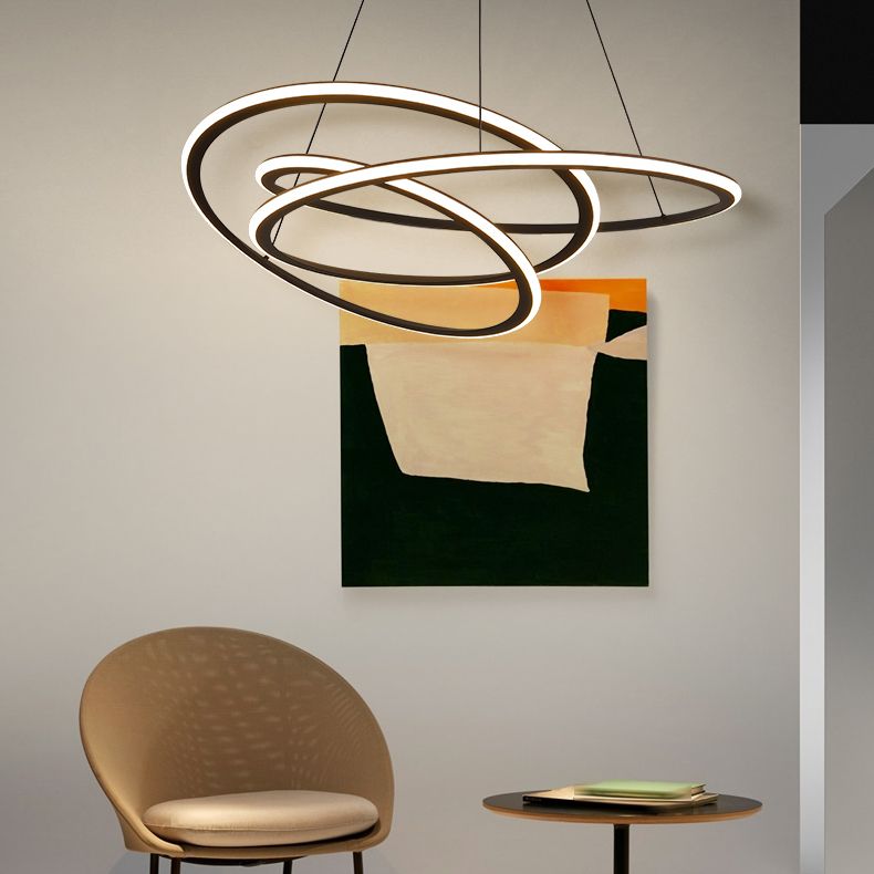 Twist Shade Metal Chandelier Light Modern 1- Light Lighting Lighting Lighting en noir