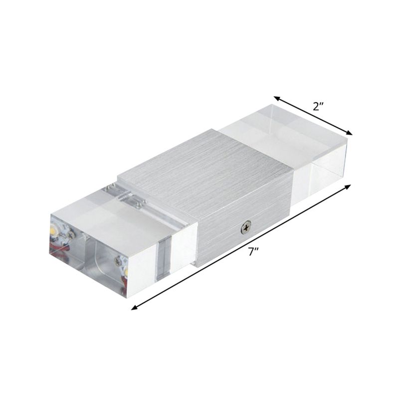 Rechteckige Acryl -LED -LED -LED -Wandleuchte moderne 1 leichte silberne Wandlampe in warmem/weißem Licht