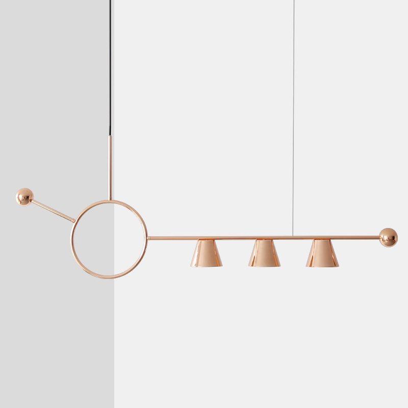 3 luces de la isla de cono de luz accesorios de iluminación de isla de metal contemporáneo