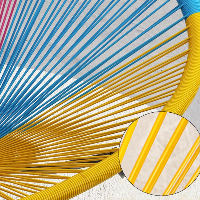 Creative Indoor Rocking Chair Woven Rope Rocker Chair with Dark legs