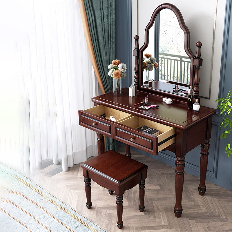 15" Wide Victorian Make-up Vanity Wooden Mirror Dressing Table