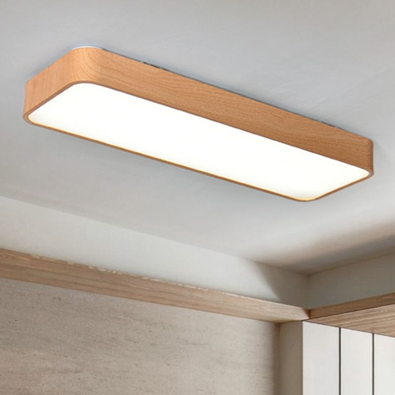 1-Light LED Flush Light Modern Aluminum Rectangular Ceiling Light Fixture