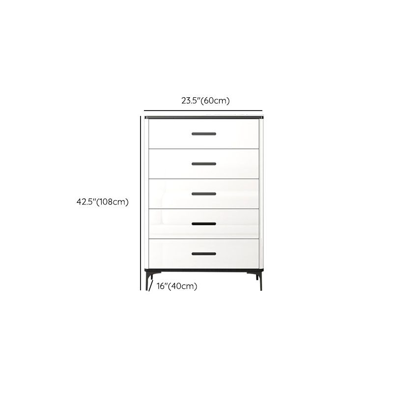 Contemporary Bedroom Storage Chest Stone White Chest with Drawers