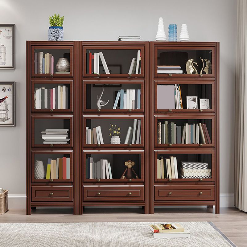 Modern Style Closed Back Standard Bookshelf Wooden Bookcase for Study Room
