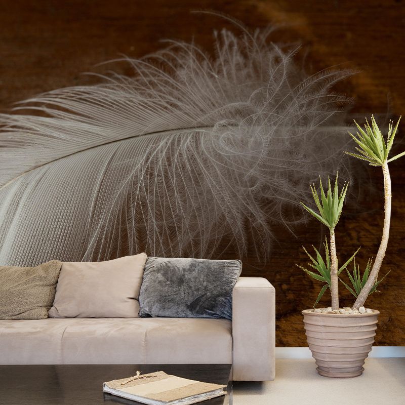 Mildew Resistant Bird Feather Mural Wallpaper Decorative Wall Art for Room